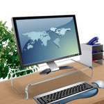 Base acrilica da tavolo per monitor computer 2 pezzi