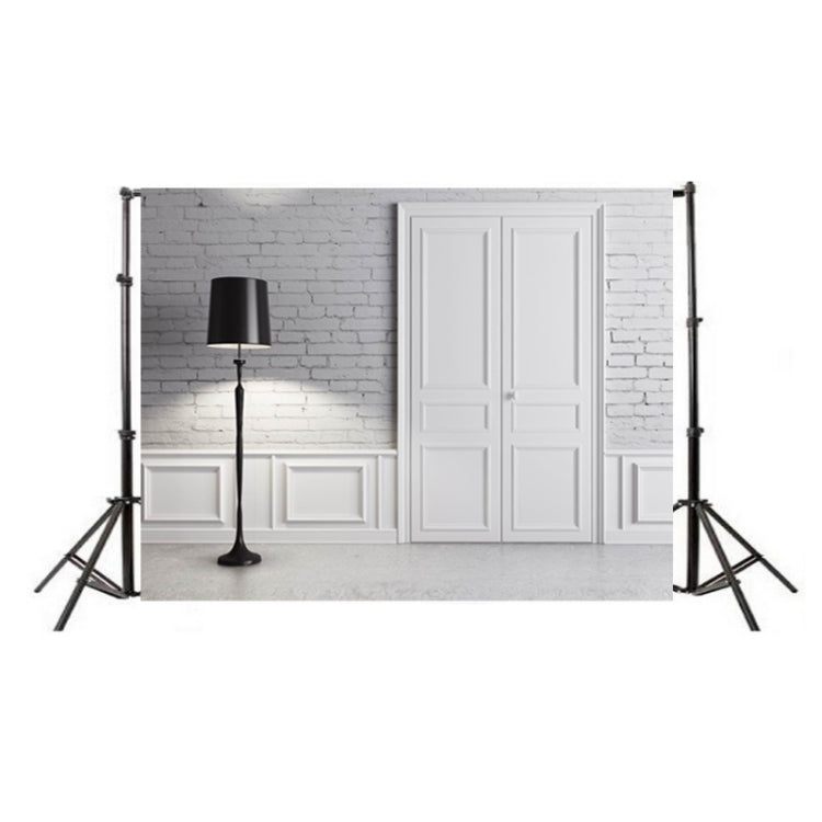 2.1m x 1.5m 3D Anchor Live Room Photo Studio Background Panno, Door & Standing lamp