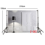 2.1m x 1.5m 3D Anchor Live Room Photo Studio Background Panno, Door & Standing lamp