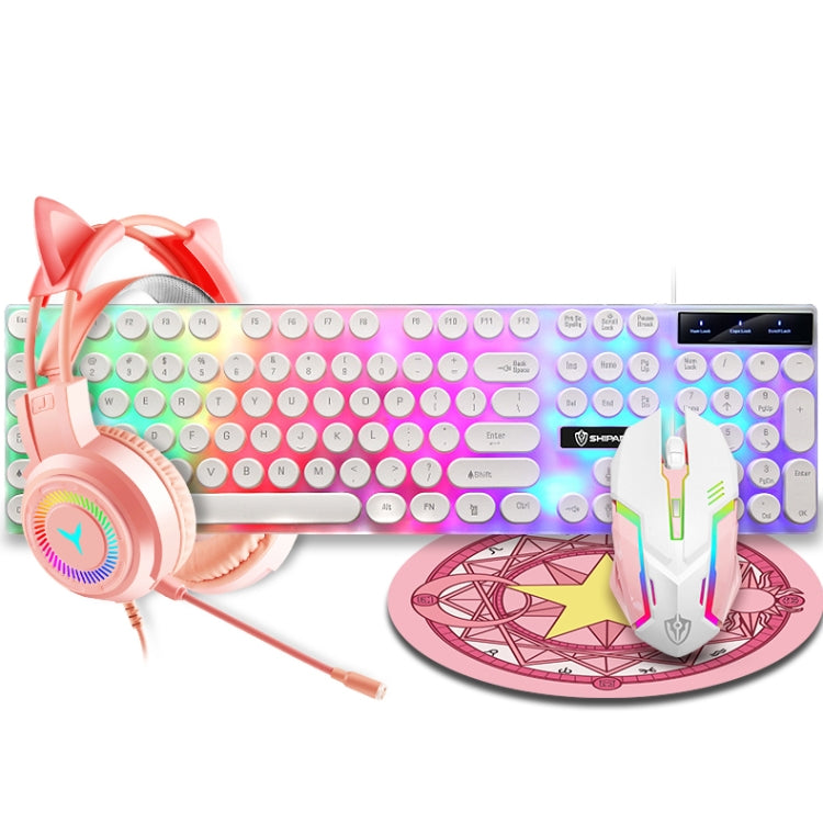 Shipadoo LD-122 Tastiera 4 in 1 con Mouse, Auricolare e Tappetini
