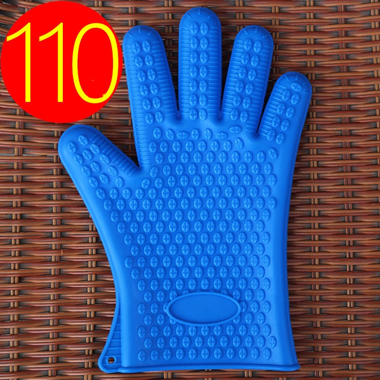 Set 2 guanti da forno in silicone con isolamento termico