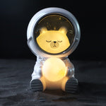Lampada Notturna Resina Pianeta con Astronauta e Stelle
