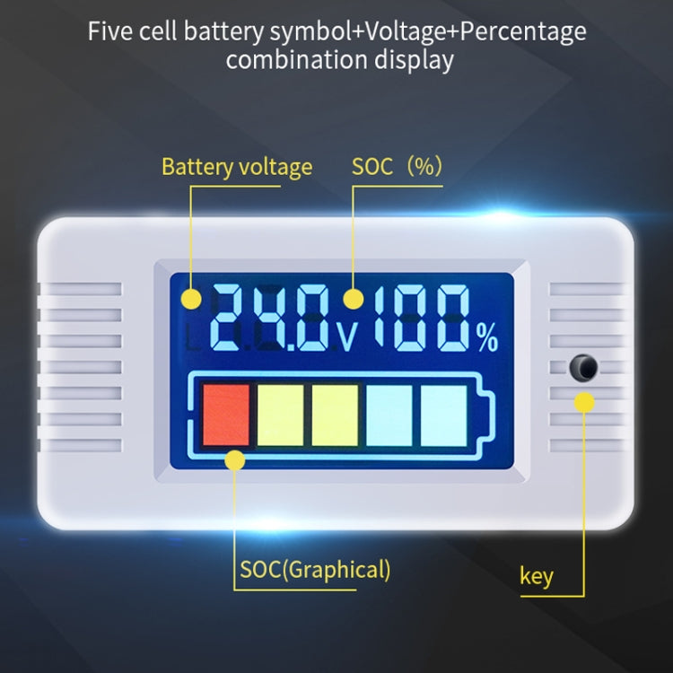 Tester digitale per batterie PEACEFAIR DC 0-100V con LCD a colori - immagine 4