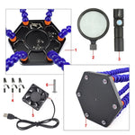 Stazione di saldatura a LED SN6SB-USB con lente e ventola