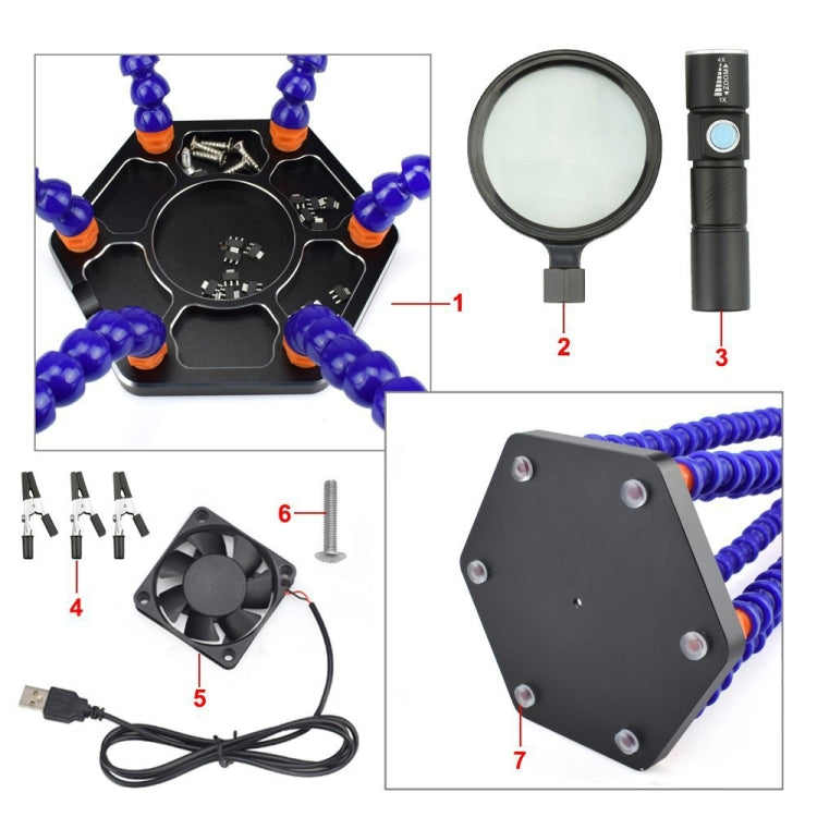 Stazione di saldatura a LED SN6SB-USB con lente e ventola