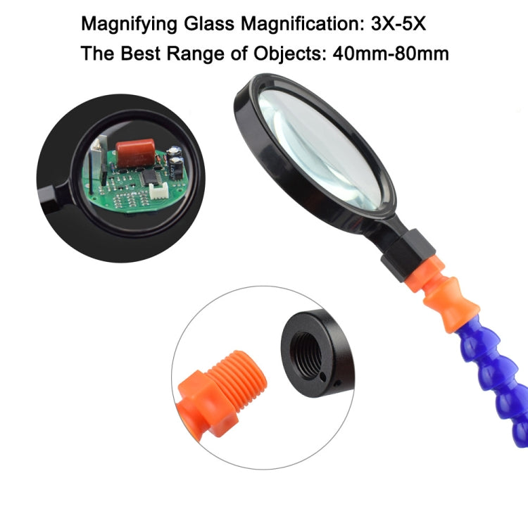 Stazione di saldatura a LED SN6SB-USB con lente e ventola