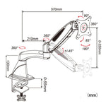 Supporto monitor telescopico rotante per tavolo 17-27 pollici