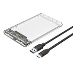 Guscio protettivo trasparente per disco rigido 2,5" USB3.1 Type-C