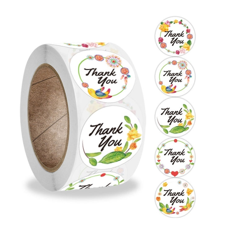 10 adesivi decorativi fiore grazie per buste 6,5 cm