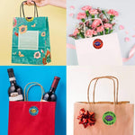 10 etichette adesive floreali a forma di cuore