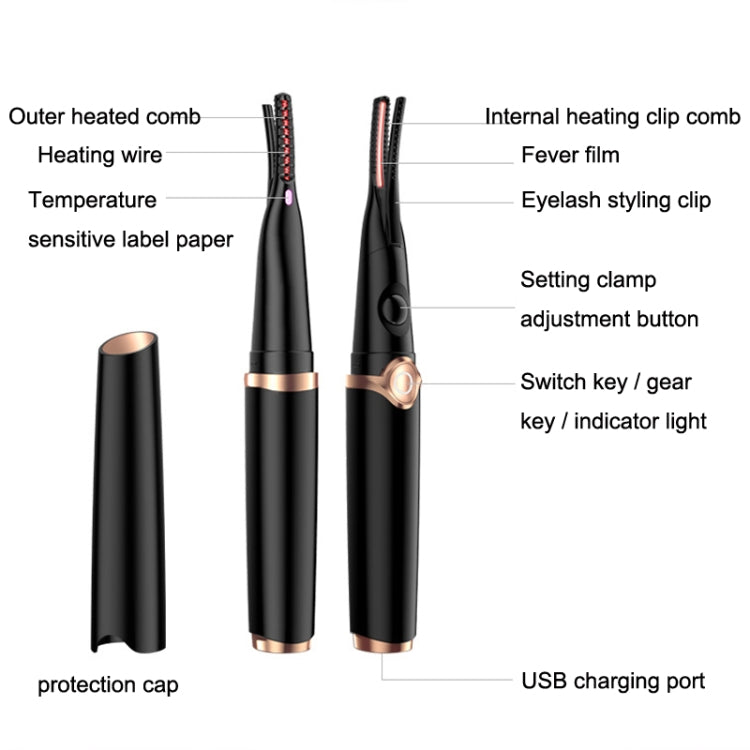 Piegaciglia elettrico riscaldabile USB 60-80°C