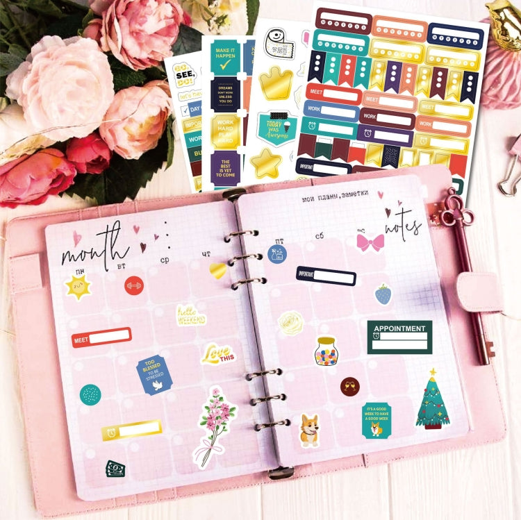 Set 4 fogli adesivi Hot Stamping tema aziendale