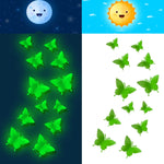 Sticker murale 3D farfalla luminosa in PVC 14x17cm