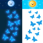 Sticker murale 3D farfalla luminosa in PVC 14x17cm