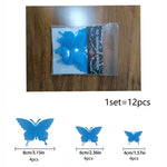Sticker murale 3D farfalla luminosa in PVC 14x17cm