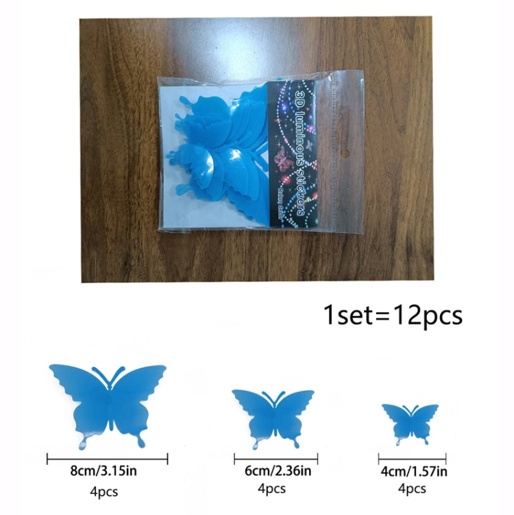 Sticker murale 3D farfalla luminosa in PVC 14x17cm