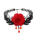 Collana vintage donna in pizzo con frange stile gotico