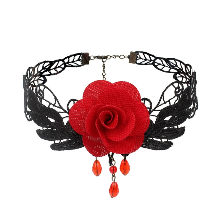 Collana vintage donna in pizzo con frange stile gotico