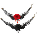 Collana vintage donna in pizzo con frange stile gotico