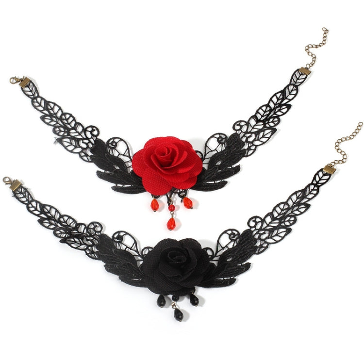 Collana vintage donna in pizzo con frange stile gotico