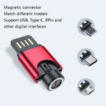 Adattatore magnetico USB per ricarica e dati, doppia rotazione - immagine 4