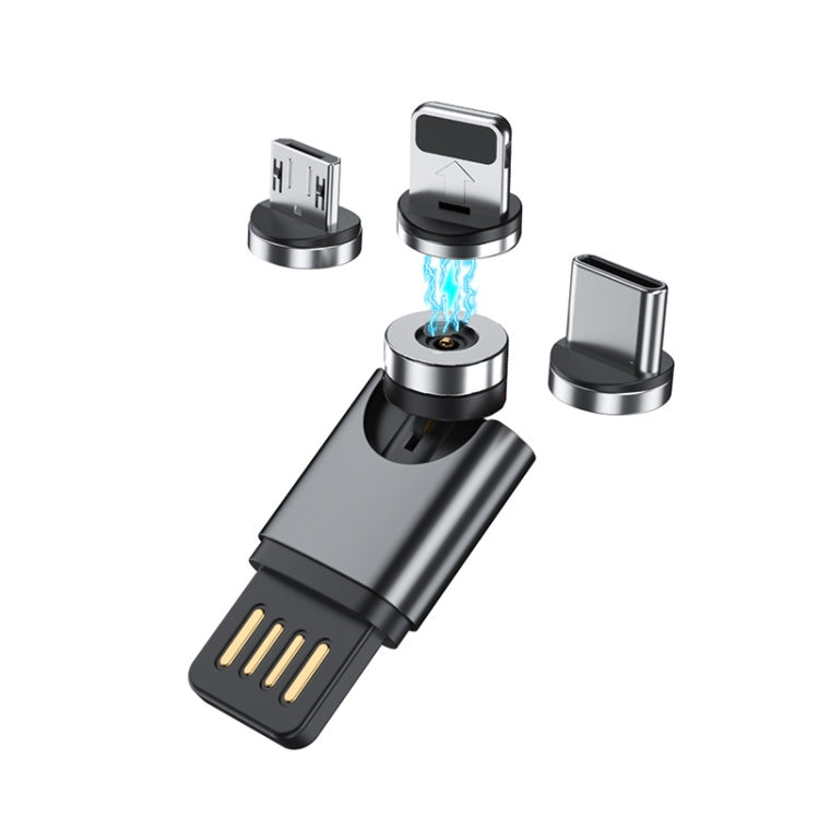 Adattatore magnetico USB per ricarica e dati, doppia rotazione - immagine 2
