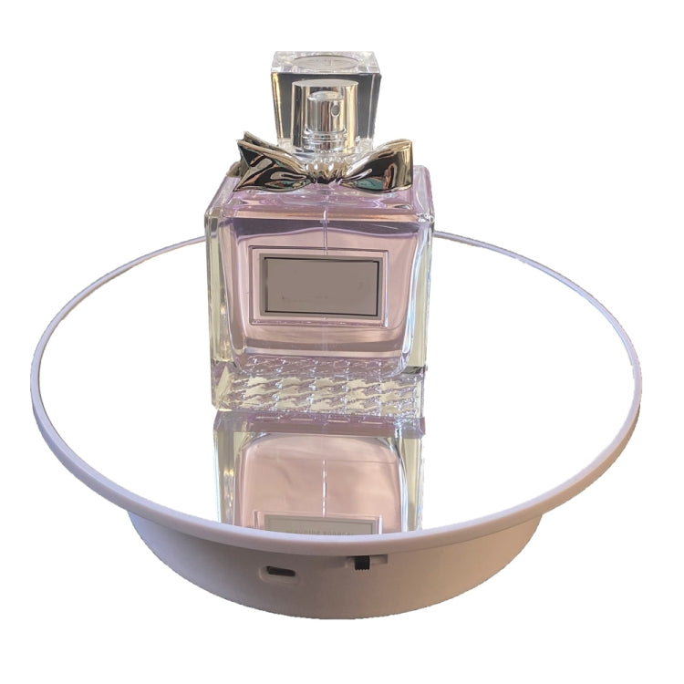 Giradischi girevole per riprese video con espositore girevole USB da 25 cm, Black Mirror, White Mirror, Golden Mirror, Silver Mirror, White+White Velvet, White+Black Velvet, White Bottom Frosted, Black Bottom Frosted, Black+Black Velvet