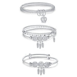 Bracciale donna a tre anelli regolabile in rame