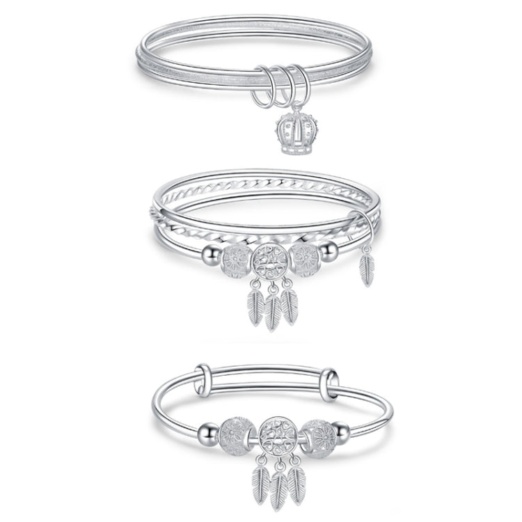 Bracciale donna a tre anelli regolabile in rame
