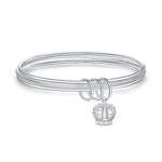 Bracciale donna a tre anelli regolabile in rame