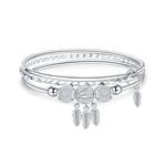 Bracciale donna a tre anelli regolabile in rame