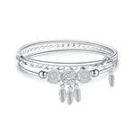 Bracciale donna a tre anelli regolabile in rame