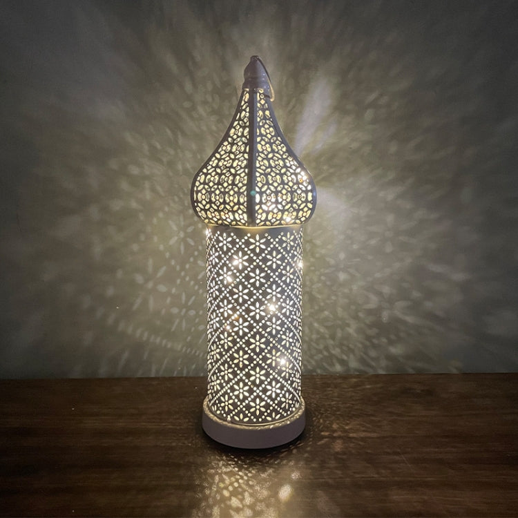 Lampada decorativa in ferro battuto a LED 12x12x30 cm