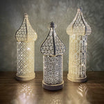 Lampada decorativa in ferro battuto a LED 12x12x30 cm