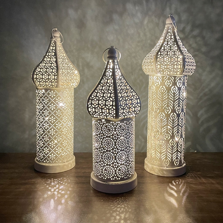 Lampada decorativa in ferro battuto a LED 12x12x30 cm
