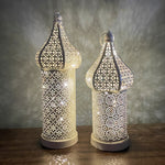 Lampada decorativa in ferro battuto a LED 12x12x30 cm