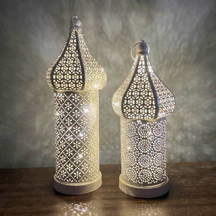 Lampada decorativa in ferro battuto a LED 12x12x30 cm