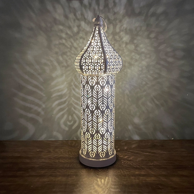 Lampada decorativa in ferro battuto a LED 12x12x30 cm