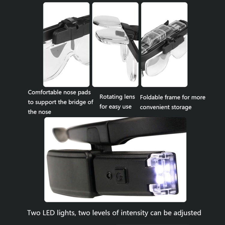 Lente d’ingrandimento a occhiali ricaricabile con LED e 6 ingrandimenti - immagine 5