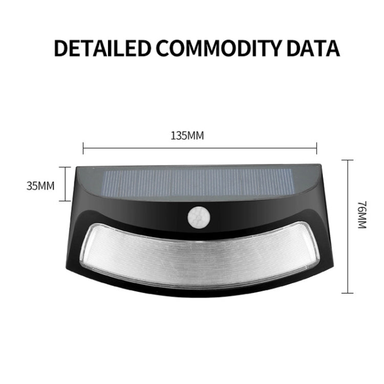 Lampada da parete solare giardino 8 LED con sensore a infrarossi