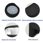Lampada da parete solare giardino 8 LED con sensore a infrarossi