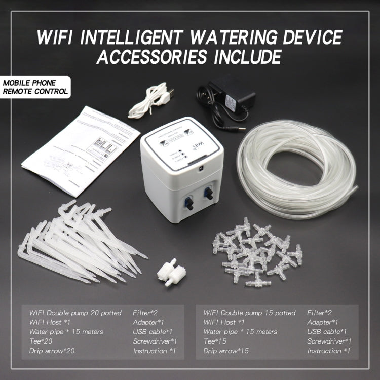 Controller irrigazione a goccia WiFi doppia pompa 15-20 piante