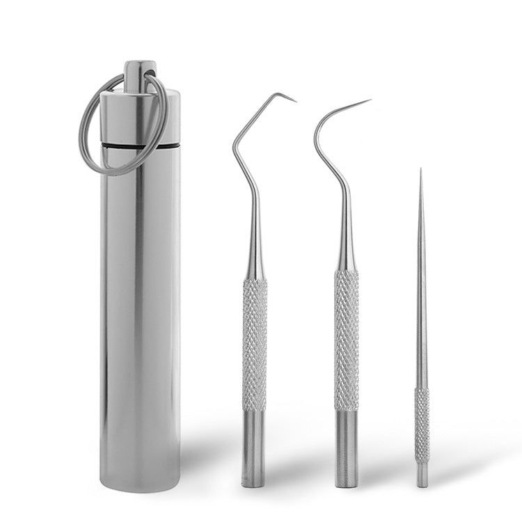 Set 3 linguette con gancio in acciaio inox portatile