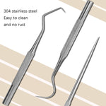Set 3 linguette con gancio in acciaio inox portatile