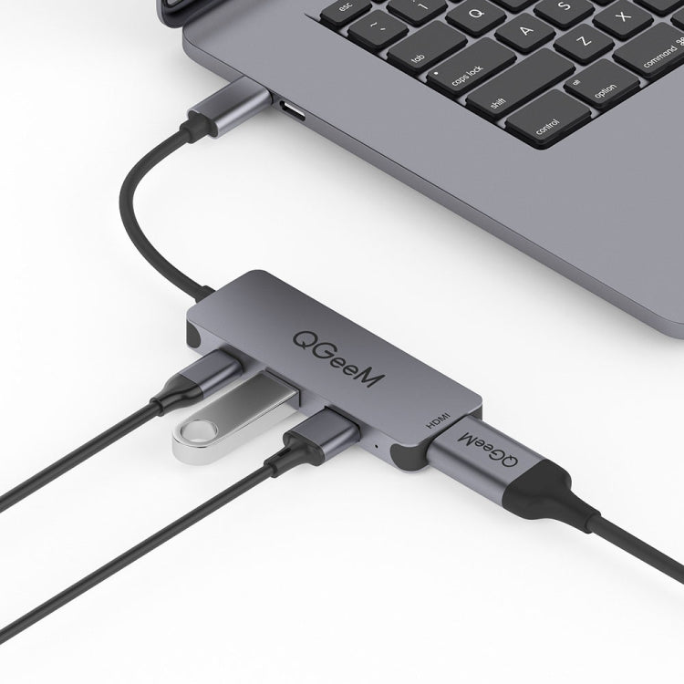 Adattatore HUB USB 3.0 Type-C 4 in 1 QGeeM UH04-1