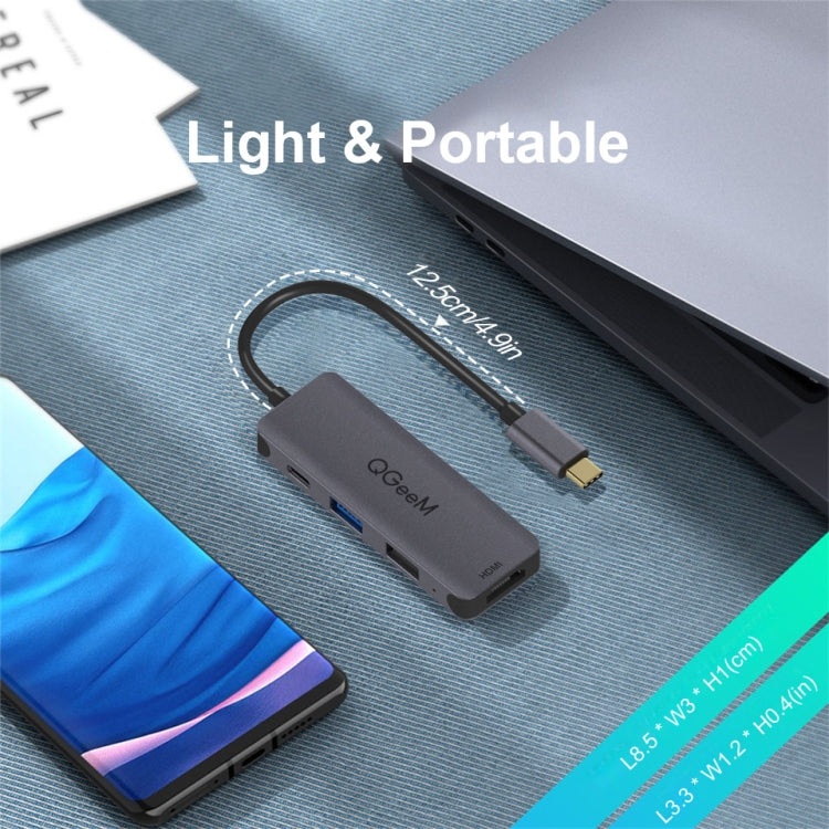 Adattatore HUB USB 3.0 Type-C 4 in 1 QGeeM UH04-1