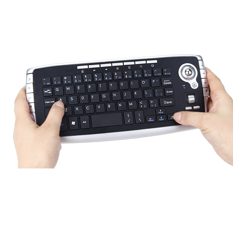 Mini tastiera wireless 2.4G con trackball 78 tasti 1200 DPI