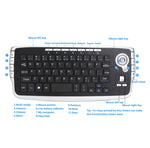 Mini tastiera wireless 2.4G con trackball 78 tasti 1200 DPI