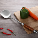 Utensili cucina in acciaio inox 304 con manico in legno