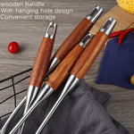 Utensili cucina in acciaio inox 304 con manico in legno